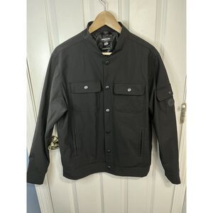 Kenneth Cole New York Men's Black Utility Snap Bomber Jacket Size Medium